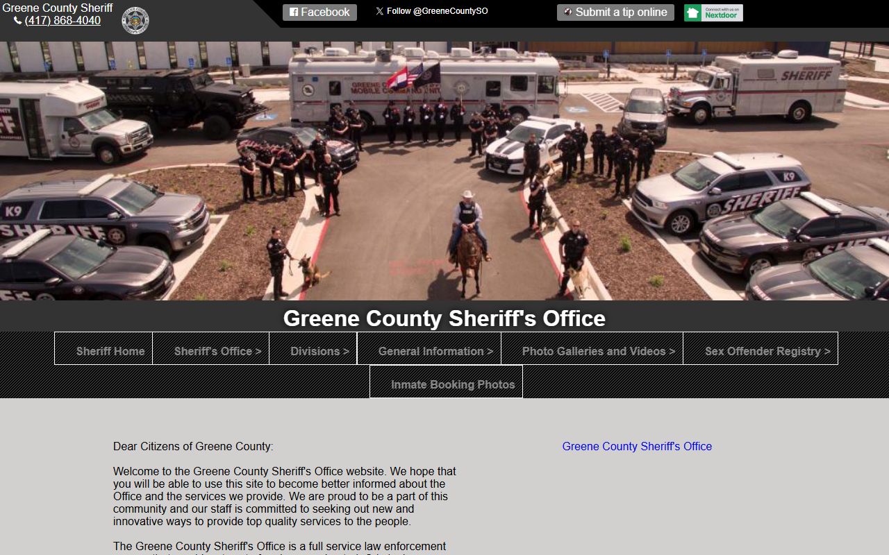 Greene County Sheriff Springfield Missouri 72 hour booking records